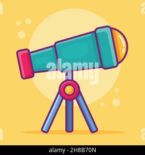 telescope isolated cartoon vector illustration in flat style Stock Vector