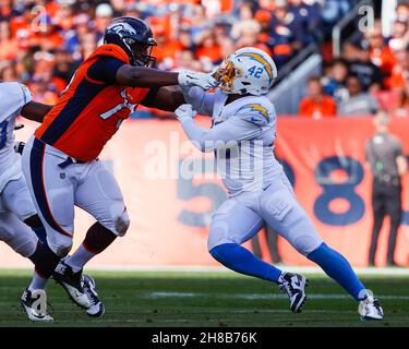 Denver Broncos offensive tackle Cameron Fleming (73) against the Houston  Texans of an NFL football game Sunday, Sep 18, 2022, in Denver. (AP  Photo/Bart Young Stock Photo - Alamy