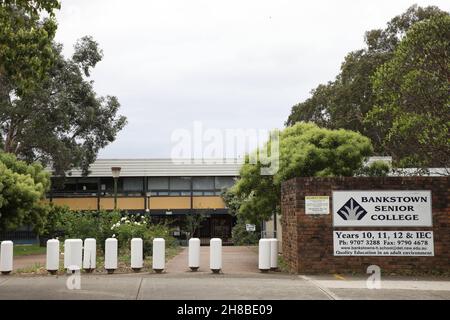 Bankstown Senior College, previously known as Bankstown Boys High School, Antwerp St, Bankstown NSW 2200 Stock Photo