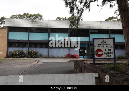 Bankstown Senior College, previously known as Bankstown Boys High School, Antwerp St, Bankstown NSW 2200 Stock Photo