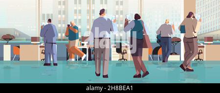 addicted businesspeople using digital gadgets business people active in social networks digital addiction concept Stock Vector