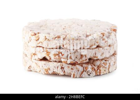 Diet cereal crispbread isolated on white background Stock Photo