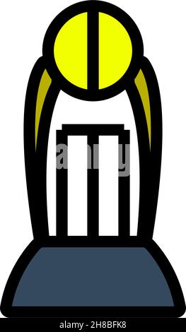 Cricket Cup Icon. Editable Bold Outline With Color Fill Design. Vector Illustration. Stock Vector
