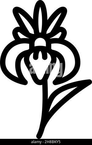 iris flower line icon vector illustration Stock Vector