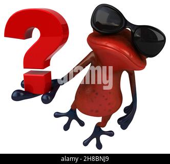 Fun red frog - 3D Illustration Stock Photo