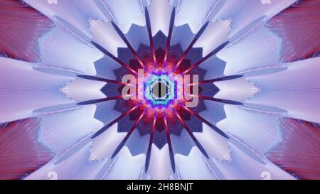 3d rendering of a colorful kaleidoscopic pattern resembling a flower Stock Photo