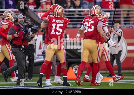 San Francisco 49ers wide receiver Jauan Jennings against the Arizona  Cardinals during an NFL football game in Santa Clara, Calif., Sunday, Nov.  7, 2021. (AP Photo/Tony Avelar Stock Photo - Alamy