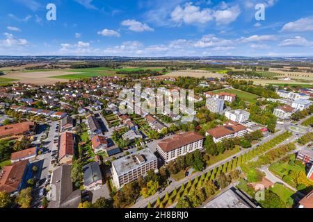 Bird's eye view to Bad Füssing , famous Spa Resort in Lower Bavaria Stock Photo