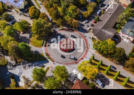 Bird's eye view to Bad Füssing , famous Spa Resort in Lower Bavaria Stock Photo