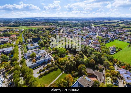 Bird's eye view to Bad Füssing , famous Spa Resort in Lower Bavaria Stock Photo