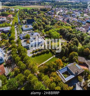 Bird's eye view to Bad Füssing , famous Spa Resort in Lower Bavaria Stock Photo