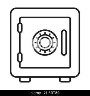 Bank safe box icon vector for graphic design, logo, website, social media, mobile app, UI Stock Vector