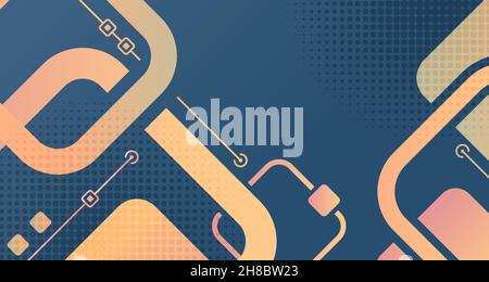 Abstract geometric gradient colours with halftone artwork template. Overlapping for presentation background. Illustration vector Stock Vector