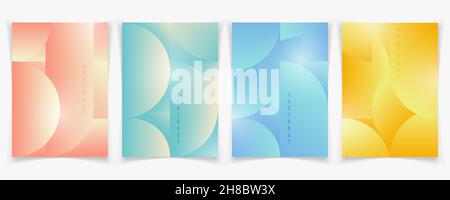 Abstract gradient colour style of colourful with soft light geometric artwork template. Overlapping design of template set background. Stock Vector