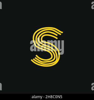 S logo, Initial lettering handwriting or handwritten for identity. Logo hand drawn Calligraphy lettering and hand drawn Vector illustration. Stock Vector