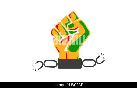Vector illustration juneteenth isolated on white background. Stock Vector