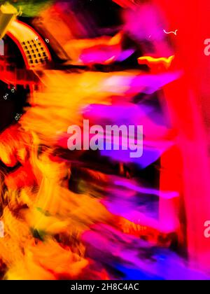 Blurred colours of red, blue, orange  and yellow. Abstract background. Stock Photo
