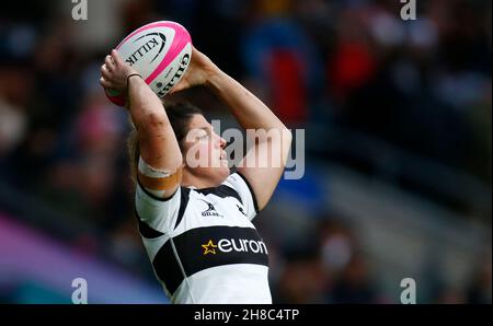 LONDON, ENGLAND - NOVEMBER  27: Laura Russell (Toronto Nomads) of Barbarians  during The Killik Cup match between Barbarians Women and SpringBox Women Stock Photo