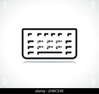 computer keyboard thin line icon isolated design Stock Vector