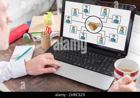 Collaboration concept shown on a laptop screen Stock Photo