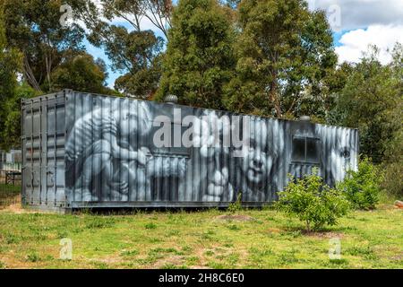 Primary School Street Art, St Arnaud, Victoria, Australia Stock Photo