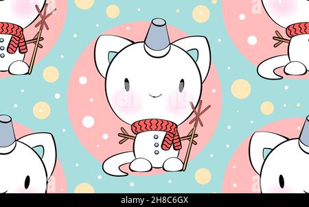 kitten snowman graphics clipart