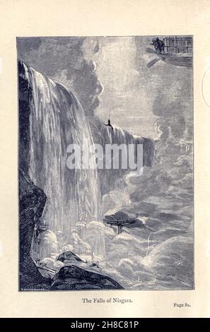 The Falls of Niagara from Robur the Conqueror (French: Robur-le-Conquérant) is a science fiction novel by Jules Verne, published in 1886. It is also known as The Clipper of the Clouds. It has a sequel, Master of the World, which was published in 1904. Stock Photo