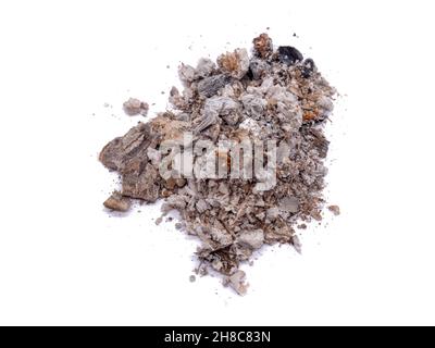 Ashes from the fireplace isolated on white background Stock Photo