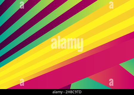Construction futuristic concept vector artistic template copy space design. Neon yellow magenta retro gradient colors. Abstract texture geometric shap Stock Vector