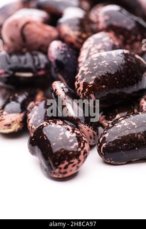 Many raw beans on white background Stock Photo