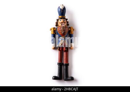 Traditional nutcracker figure isolated on white background Stock Photo