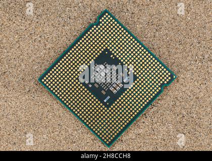 Silicon chip, integrated circuit, from a hard disk drive VLSI DIE ...