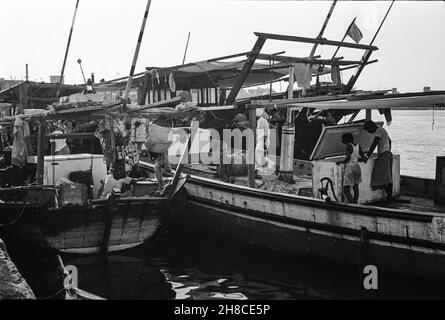 Dubai Creek - Old harbour, June 1976 Stock Photo