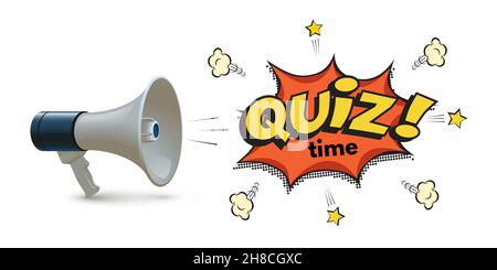 Premium Vector  Megaphone banner - quiz time. vector stock