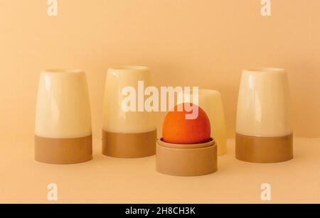 Egg cups for using at breakfast time Stock Photo