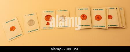 Playing cards of old money for playing with your family Stock Photo