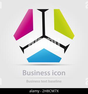 Originally designed color abstract vector business icon for creative design tasks Stock Vector