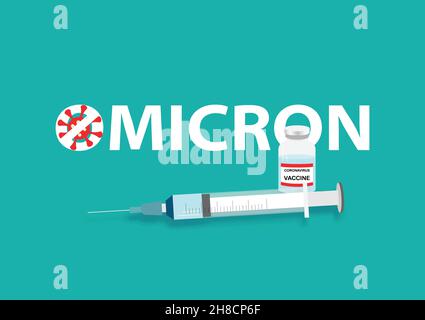 Concepts of new generation covid-19 vaccine against  omicron covid-19 variant or B.1.1.529. New mutation of coronavirus. Stock Vector