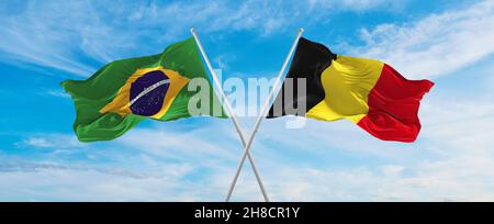 European Union and Brazil flags. 3D Waving flag design. European Union  Brazil flag, picture, wallpaper. European Union vs Brazil image,3D  rendering. E Stock Photo - Alamy