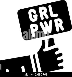 girl power glyph icon vector illustration Stock Vector