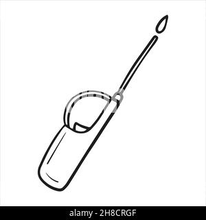 Handdrawn lighter doodle icon. Hand drawn black sketch. Vector . Stock Vector