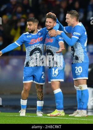 Lorenzo Insigne of SSC Napoli celebrates scoring their side's