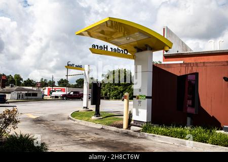 Waynesboro, Ga USA - 07 01 21: McDonalds drive thru empty Stock Photo