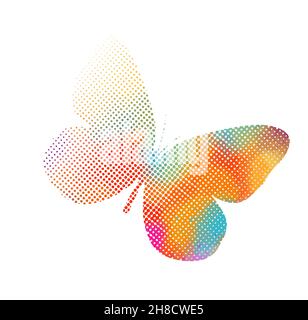 Multicolored butterfly from circles. Vector illustration. beautiful ...