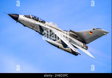 German Air Force Panavia Tornado bomber jet from TLG-33 Buchel taking off from Leeuwarden Air Base. October 7, 2021 Stock Photo