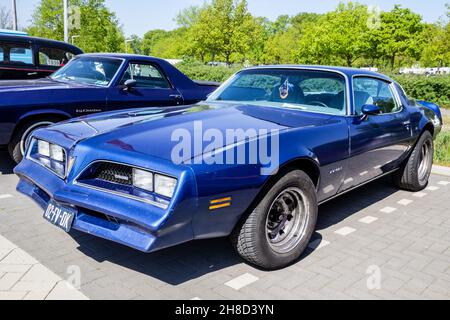 1975 Pontiac Firebird Esprit classic car on the parking lot in Rosmalen, The Netherlands - May 8, 2016 Stock Photo