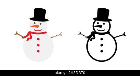 Snowman icon symbol simple design Stock Vector