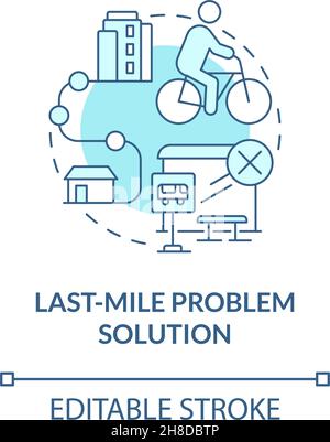 Last-mile problem solution blue concept icon Stock Vector