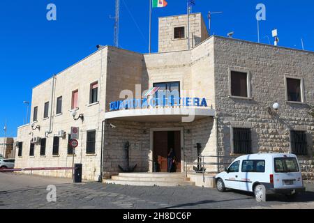 MOLFETTA, ITALY - MAY 28, 2017: Italian Coast Guard (Guardia Costiera) building in Molfetta Italian town in Apulia region. Stock Photo