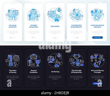 Neuroscience principles onboarding mobile app page screen Stock Vector